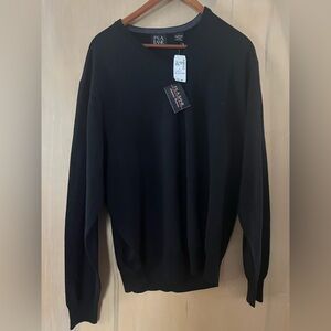 Jos. A. Bank Classic Black V Neck Merino Wool Sweater
